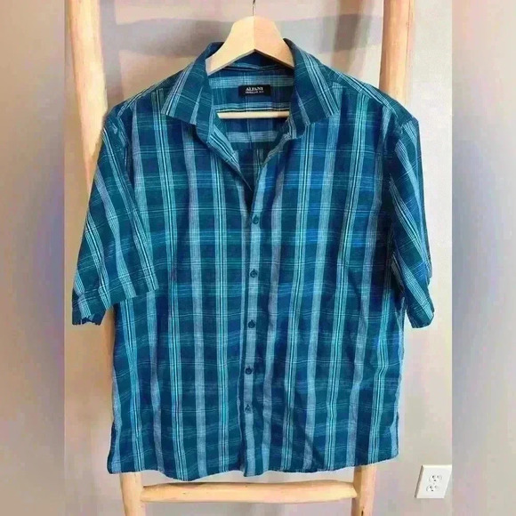 Alfani size Large blue button down shirt - Picture 1 of 5